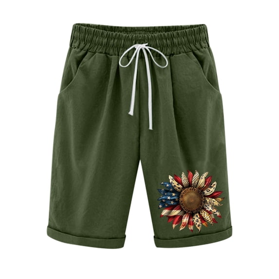 Letimco Tumping rope adjustment Athletic Shorts Women’s Elastic Waist For Casual With Casual Pockets Half Shorts Pants