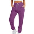 thumbnail image 1 of Letimco Women Sports Pants Trousers Jogging Taper Sweatpants Jogger Pants/Light Blue,Sky Blue,Pink,Purple,Orange,Gray,Army Green,Watermelon Red, 1 of 6