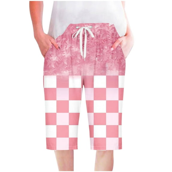 Letimco Women's USA Flag Print Casual Solid Color Drawstring Athletic Shorts Beach Shorts