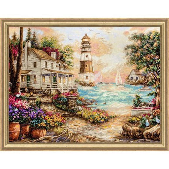 Letistitch Cottage by the Sea Counted Cross-Stitch Kit