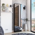thumbnail image 1 of Leto XL Shoe Rack with Full-Length Mirror, Five Interior Shelves, Single-Door Cabinet, 1 of 9