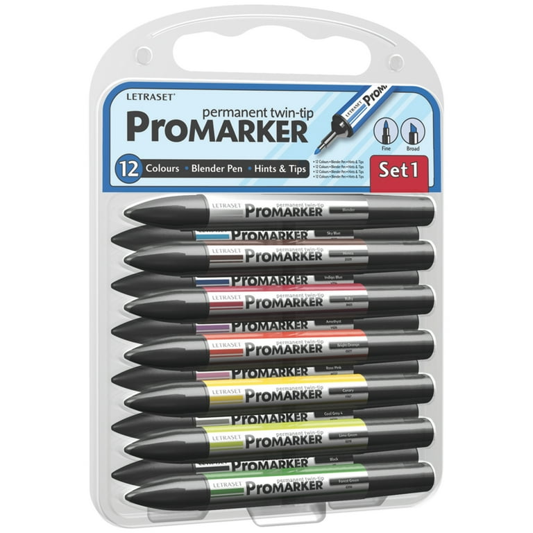 Letraset ProMarker 12 Color Set Set 1 Walmart