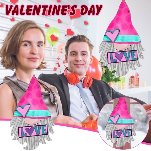 Letrero de puerta de enano para el día de San Valentín, gancho de puerta de madera, decoración de porche para el día de San Valentín