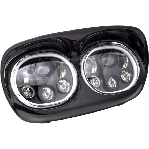 Letric Lighting Co LLC-LRHP-HBB Dual 5.75in. Projector LED Headlight Assembly - With Full HALO in Black Housing