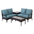 thumbnail image 1 of Letright 227787 Sanibel Sectional Seating Set, Powder-Coated Steel Frame - 6 Piece, 1 of 1