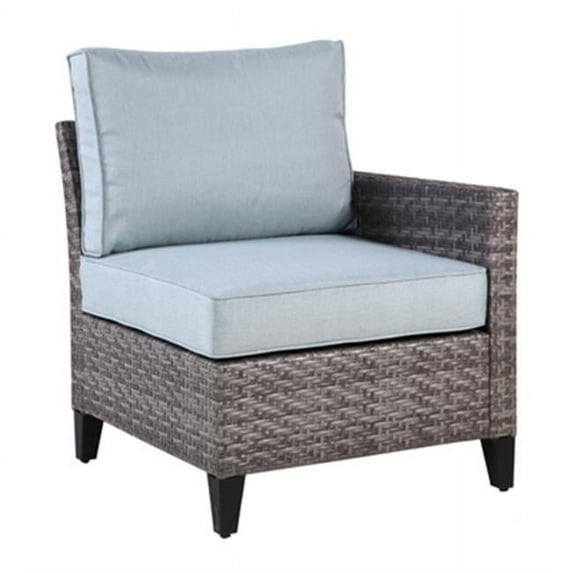 Letright Industrial Four Seasons Courtyard Serranova Left Arm Chair, Light Gray - 29.53 x 27.17 x 29.13 in.