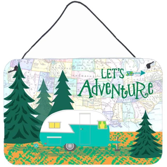 Lets Adventure Glamping Trailer Wall or Door Hanging Prints