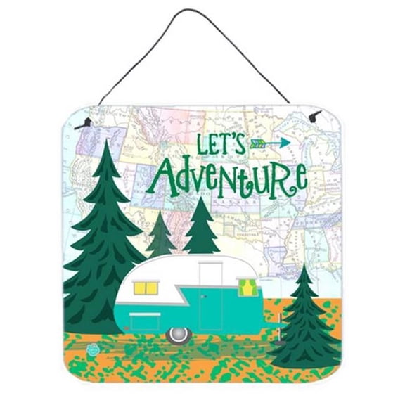 Lets Adventure Glamping Trailer Wall or Door Hanging Prints
