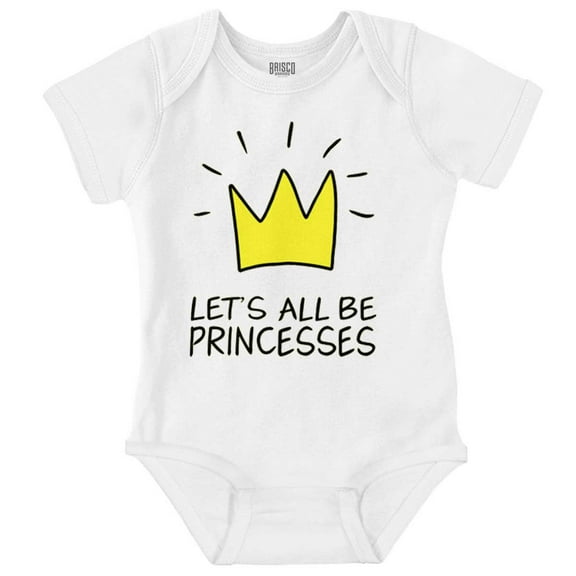 Lets All Be Princesses Crown Princess Bodysuit Jumper Girls Infant Baby Brisco Brands 12M