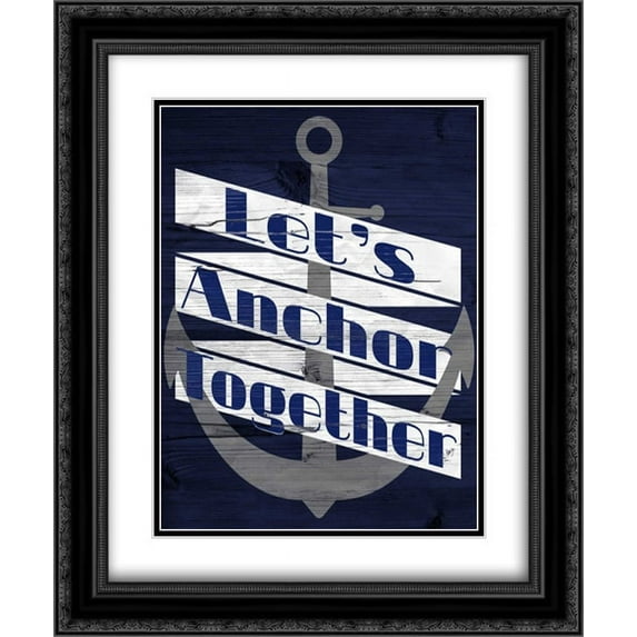 Lets Anchor II 2x Matted 20x24 Black Ornate Framed Art Print by SD Graphics Studio