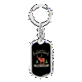 thumbnail image 1 of Lets Catch A Deer Hunter'S Keychain Stainless Steel or 18k Gold Dog Tag Keyring, 1 of 10