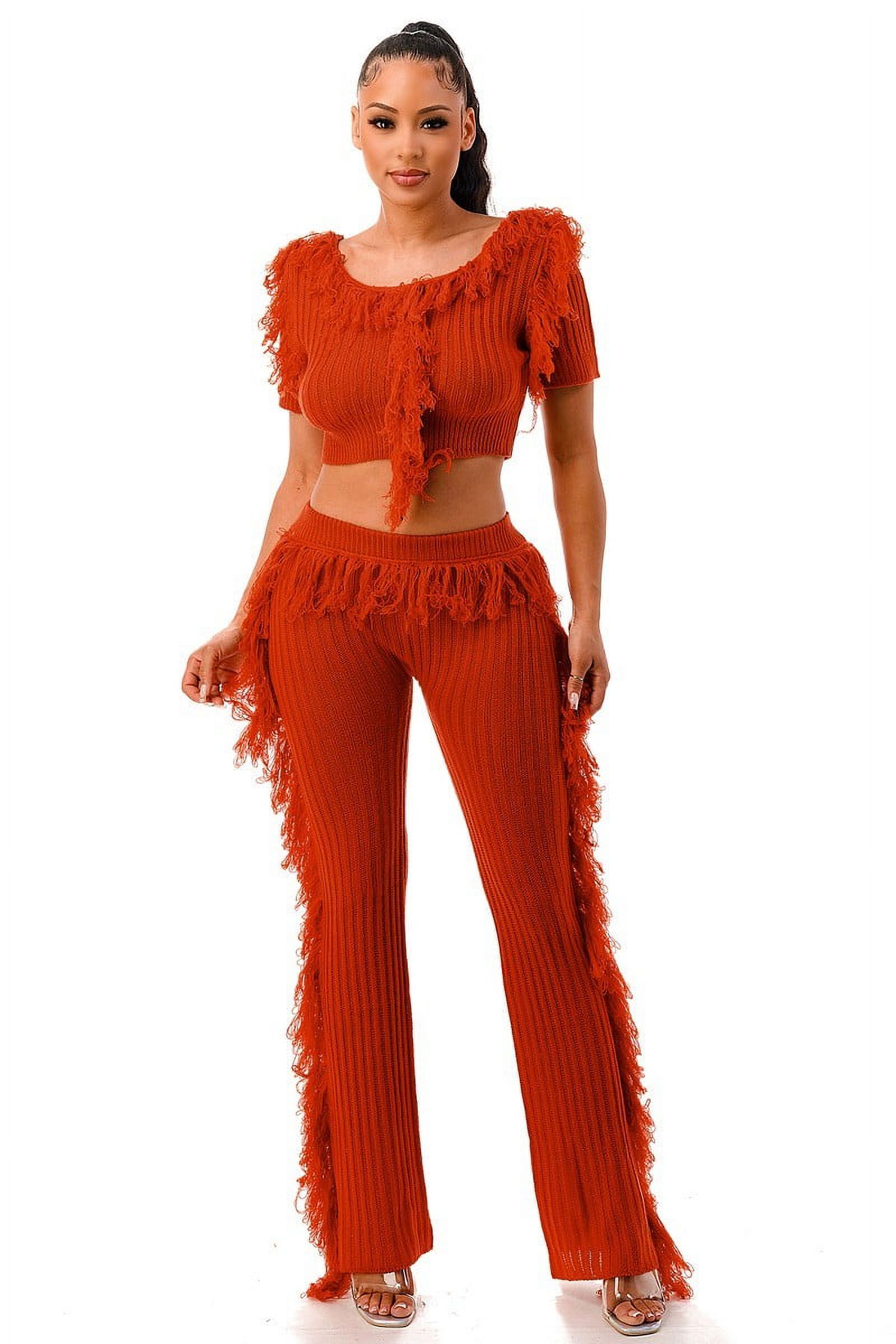 Lets Dance Fringe Set Rust M - Walmart.com