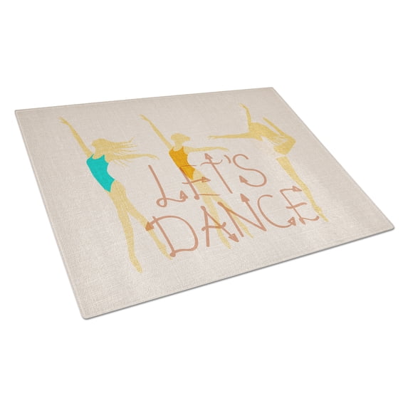 Lets Dance Linen Light Glass Cutting Board Large