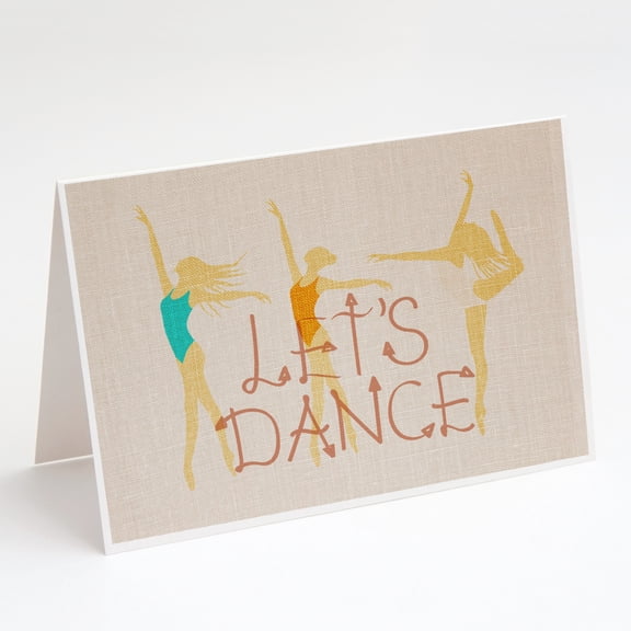 Let's Dance Linen Light Greeting Cards and Envelopes Pack of 8