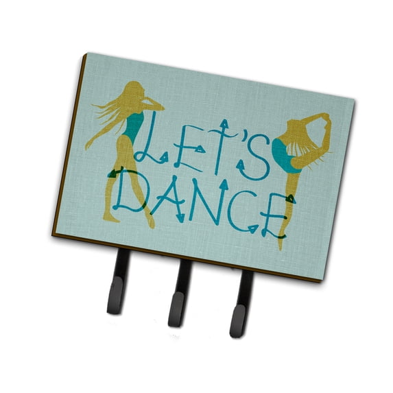 Lets Dance Linen Teal Leash or Key Holder