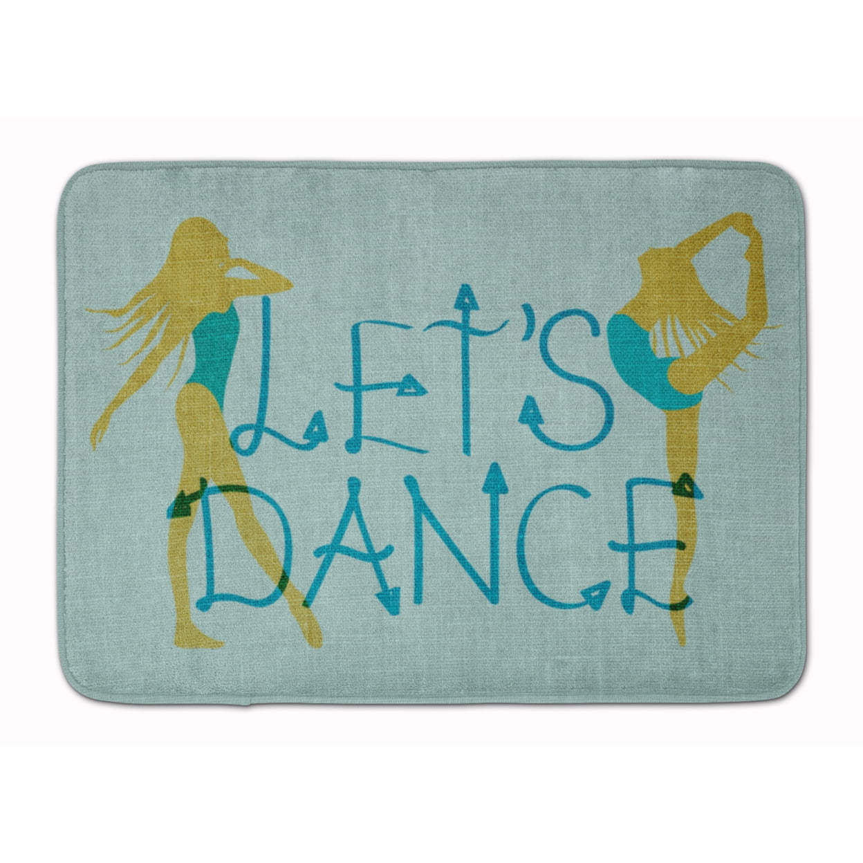 Let's Dance Teal and Yellow Memory Foam Bath Mat