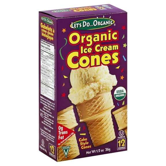 Lets Do Organics Organic Ice Cream Cones, Cake Style Cones, 2.3 Oz