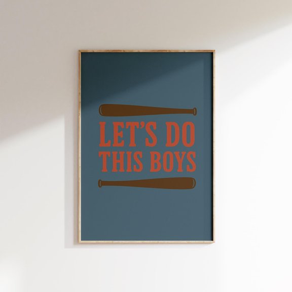 Lets Do This Boys Print, Baseball Quote Nursery Art, Unframed Paper Poster 8x10in