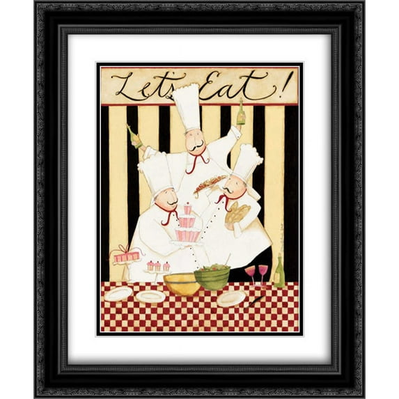 Lets Eat 2x Matted 20x24 Black Ornate Framed Art Print by DiPaolo, Dan