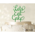 thumbnail image 1 of """Lets Eat Cake"" Birthday Cake Topper Glitter Green Cake Topper Cake Decorations Color Option Available 5""-7"" Inches Wide", 1 of 1