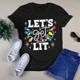 thumbnail image 1 of Lets Get Lit Christmas Xmas Light Gift Funny Holiday Graphic Unisex T-Shirt, up to Size 5XL, 1 of 2