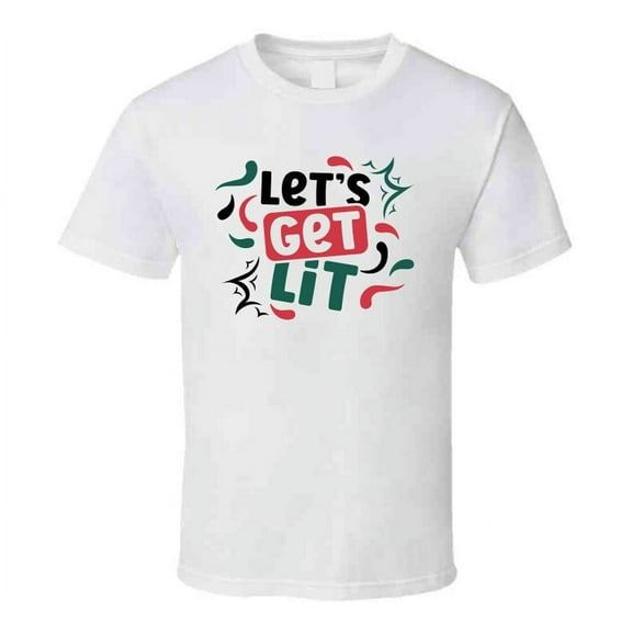 Lets Get Lit Drinking Tee Funny Christmas Tshirt Holiday T Shirt