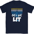 thumbnail image 1 of Lets Get Lit Menorah T-Shirt Funny Hanukkah Holiday Hebrew Jewish Tee - Navy, 5XL, 1 of 1