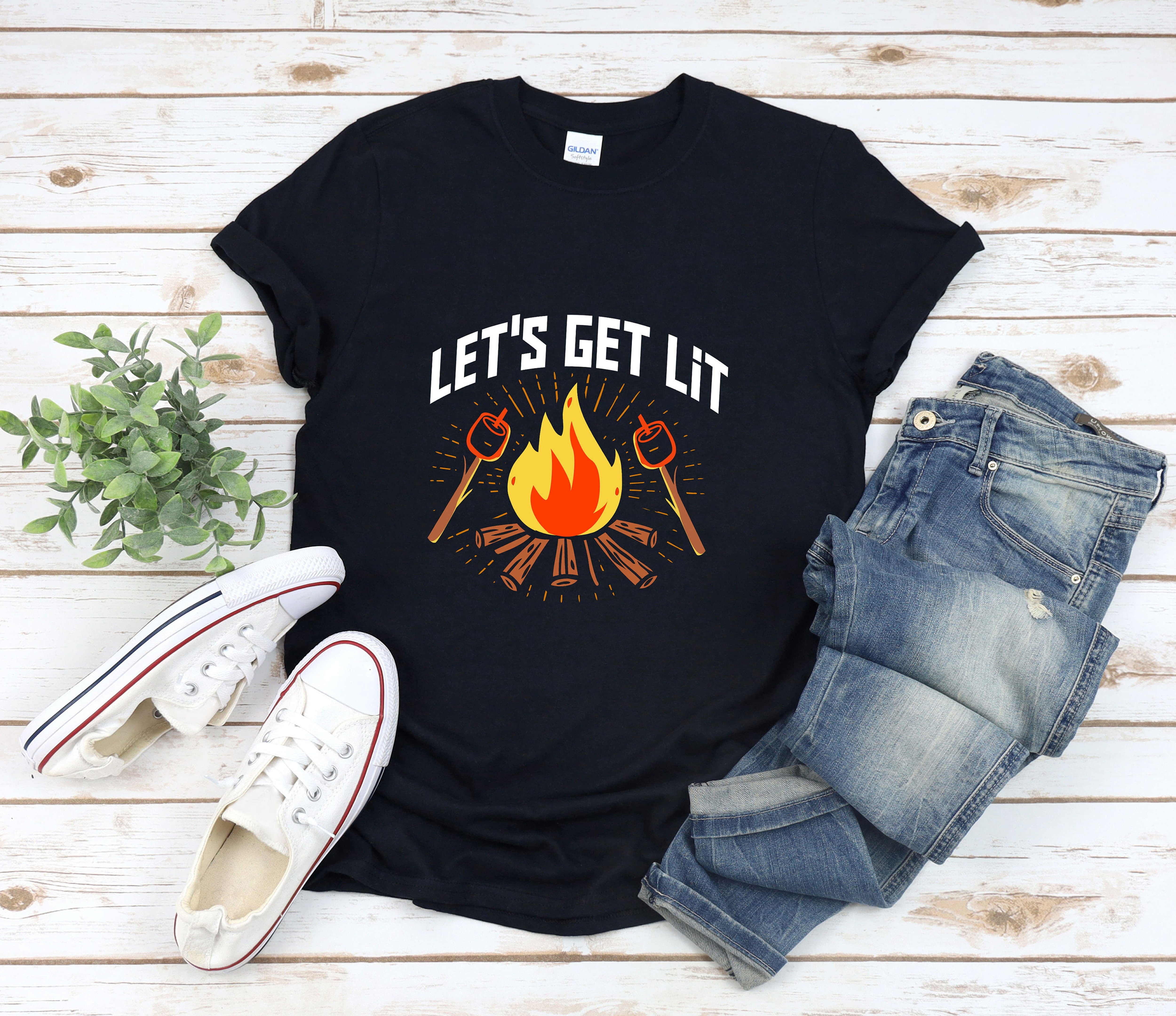 Lets Get Lit Shirt, Campfire Shirt, Camper Shirt, Camping Shirt, Funny ...