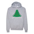 thumbnail image 1 of Lets Get Lit Xmas Tree Ugly Christmas Sweater Unisex Graphic Hoodie Sweatshirt, Heather Grey, 2XL, 1 of 3