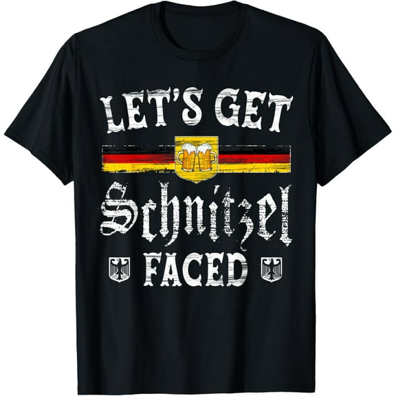 Lets Get Schnitzel Faced Funny Oktoberfest Men Women T-Shirt