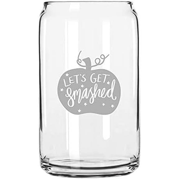 Lets Get Smashed Happy Halloween Etched 16oz Libbey Can Glass