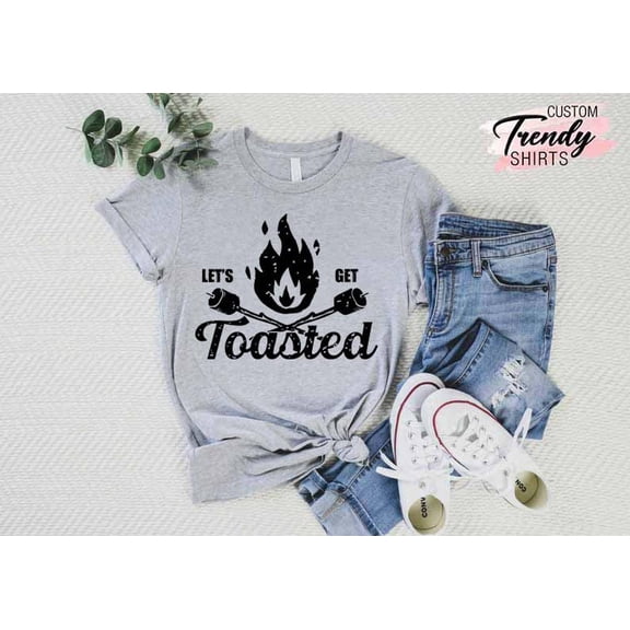 Lets Get Toasted Shirt, Camping Shirt, Camping Shirt, Camper Shirt, Camp Shirt Women, Camp Shirt Men, Camping Shirt,Camping Gift TSHIRT All Size S-5XL