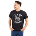 thumbnail image 1 of Lets Get Trashed Trash Panda Drinking Plus Size Crewneck Graphic Tee Shirt Brisco Brands 4X, 1 of 5