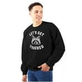 thumbnail image 1 of Lets Get Trashed Trash Panda Drinking Unisex Plus Fleece Graphic Sweatshirt Brisco Brands 5X, 1 of 5