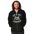 thumbnail image 1 of Lets Get Trashed Trash Panda Drinking Zip Up Hoodie Men's Women's Brisco Brands M, 1 of 6