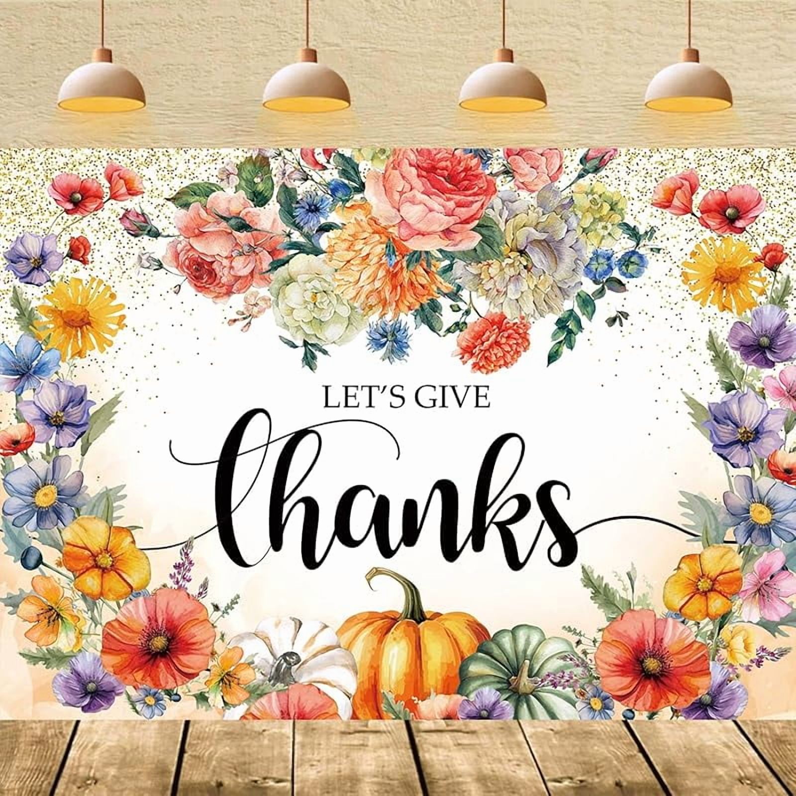Lets Give Thanks Backdrop 7x5FT Autumn Thanksgiving Background for ...