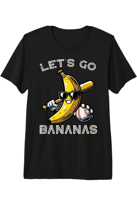 Lets Go Bananas Baseball Retro Sports Boys Kids Men Youth Premium Tri-Blend T-Shirt, Unisex T-Shirt