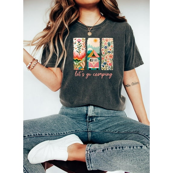 Lets Go Camping Shirt, Summer Vacation Camping T-Shirt, Camp Lover Friends Tees Gift, Nature Lover Shirt, Hiking Shirt, Lake Vacation Shirt SWEATSHIRT All Size S-5XL
