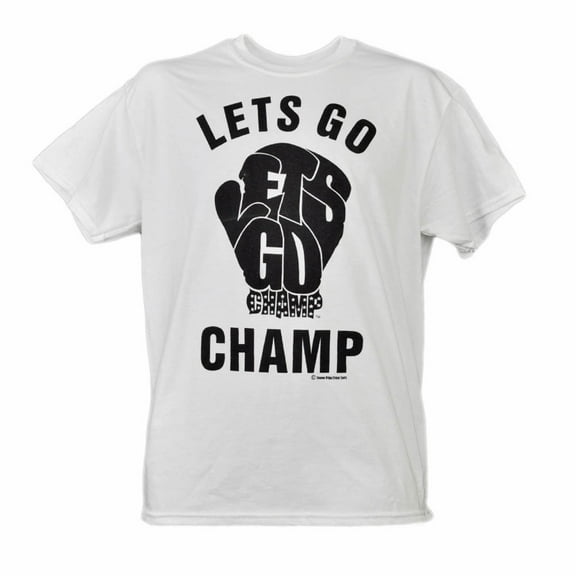 Lets Go Champ Shannon Cannon Briggs White Blk Short Sleeve Mens Boxer Tshirt XL