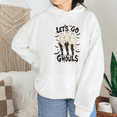 thumbnail image 1 of Lets Go Ghouls Print Long Sleeve Tops Halloween Ghost Graphic Tees Hoodies Spooky Witches Casual Sweatshirts Cotton Pullover Shirts for Daily Outfits White,M, 1 of 5