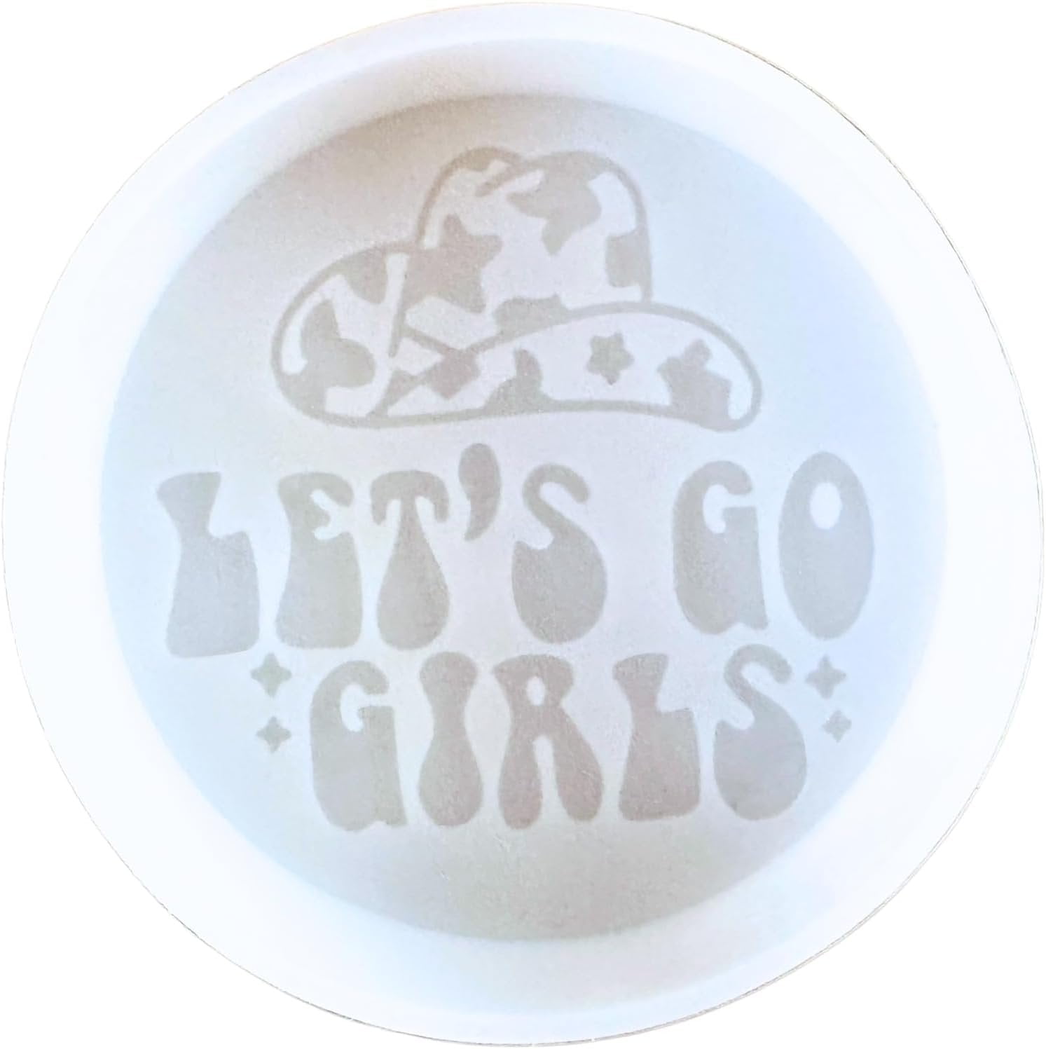 Lets Go Girls Freshie Silicone Mold 4x4x0.8 Western Cowboy Hat Quote Lyrics for Scented Aroma Beads Supplies Resin, Car Candles, Soap Oven Safe Bake Heat Resistant to 400 F