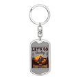 thumbnail image 1 of Lets Go Hunting Enjoy Living Hunter'S Keychain Stainless Steel or 18k Gold Dog Tag Keyring, 1 of 10