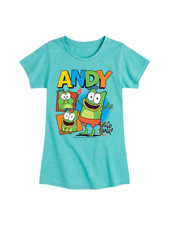 - Andy Girls' Fitted Short Sleeve Graphic T-Shirt