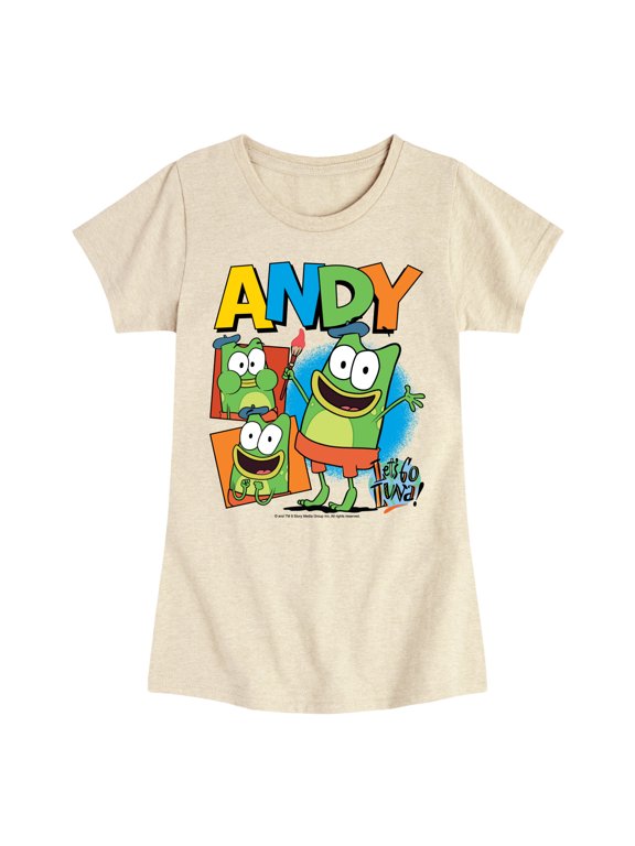 - Andy Girls' Fitted Short Sleeve Graphic T-Shirt