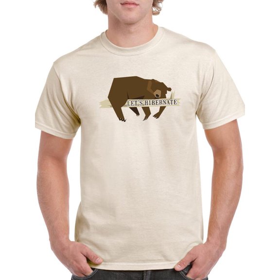 Lets Hibernate Bear Art T-Shirt Men -Smartprints Designs, Male 4X-Large