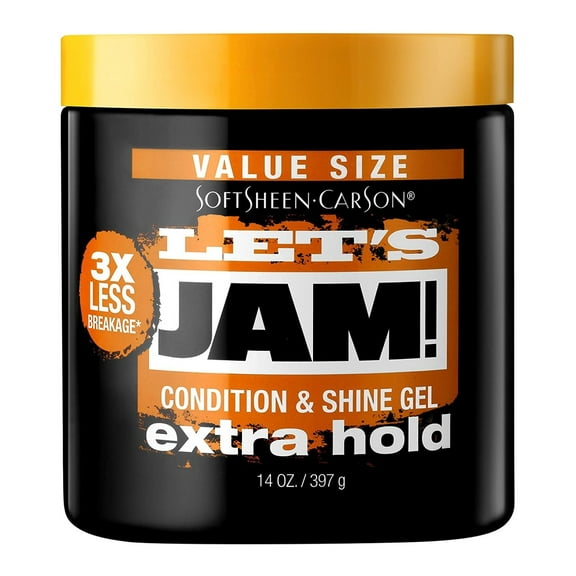 Lets Jam Condition & Shine Gel Extra Hold 14 Ounce Jar (414ml) (Pack of 2)