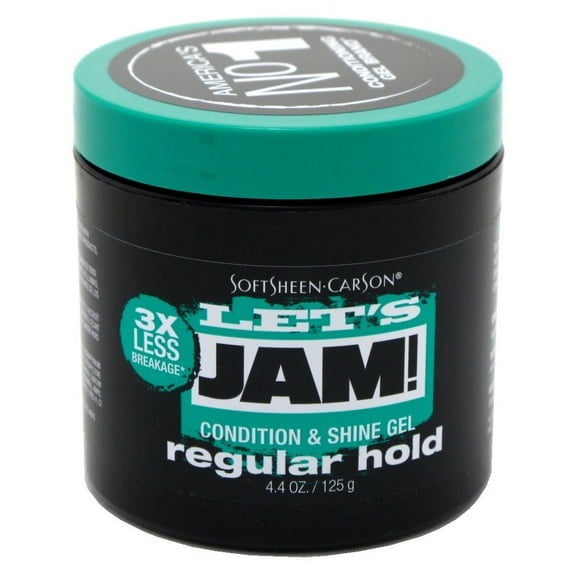 Lets Jam Condition & Shine Gel Regular Hold 4.4 Ounce Jar (130ml) (Pack of 3)