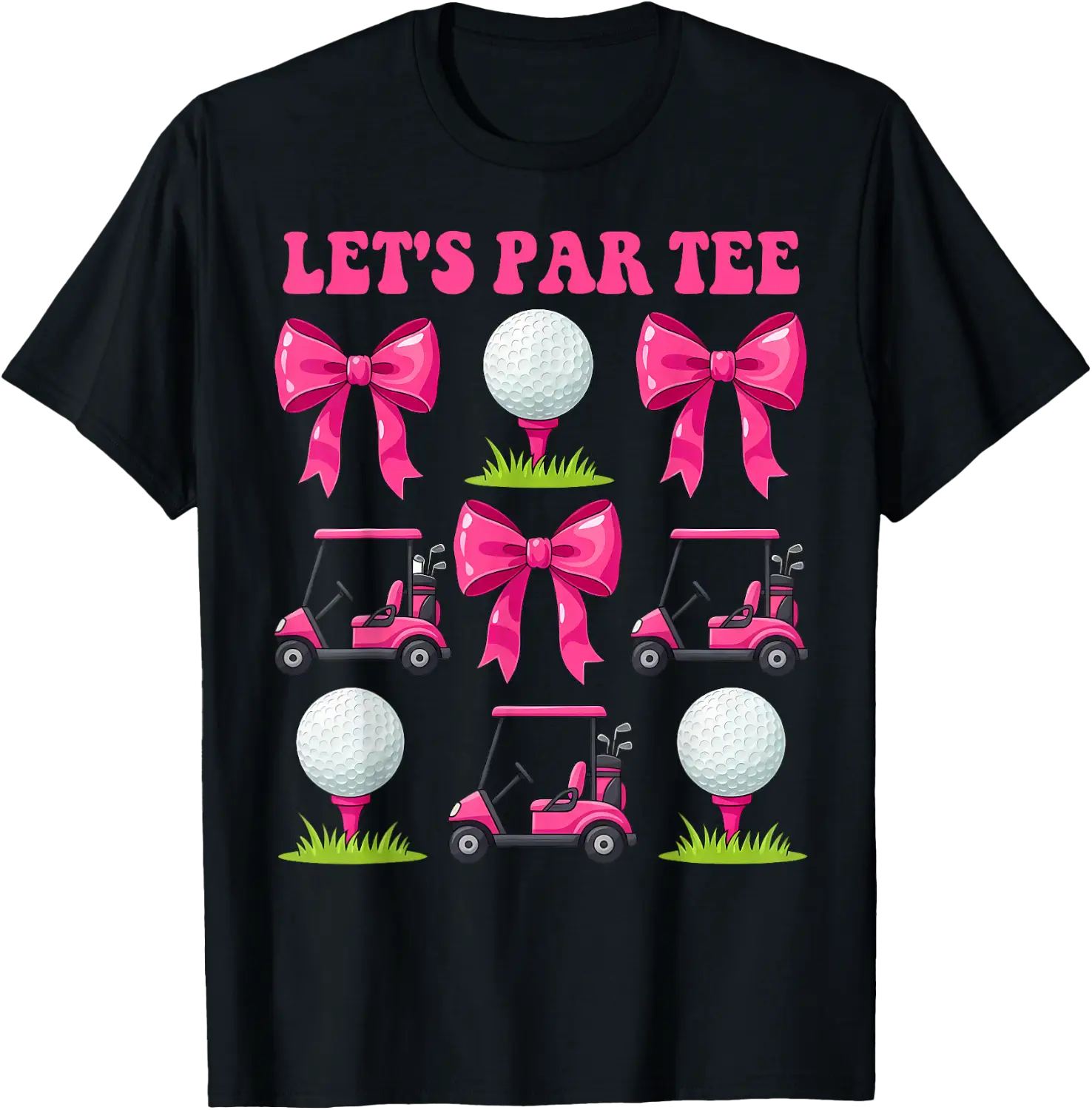 Lets Par Fun Golfers Group Pink Style Weekend Vibes T-Shirt - Walmart.com