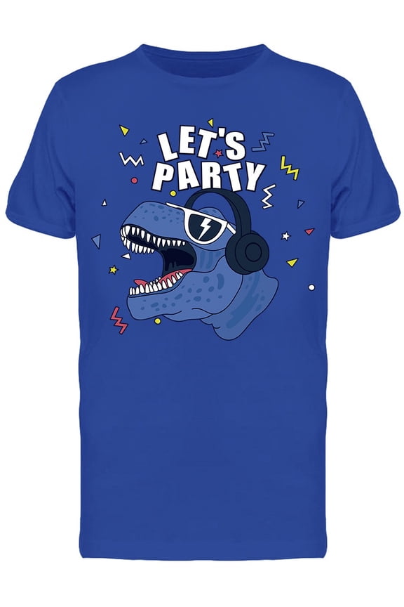 Lets Party Dinosaur T-Shirt Men -Image by Shutterstock, Male Medium