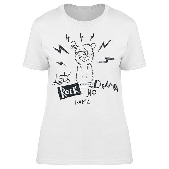Lets Rock No Drama Llama T-Shirt Women -Image by Shutterstock, Female 3X-Large